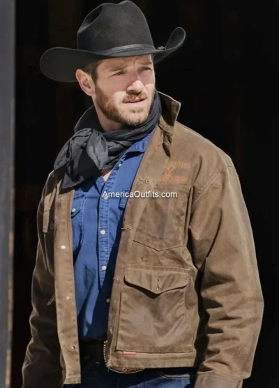 Ian-Bohen-Yellowstone-Ryan-Brown-Leather-Jacket