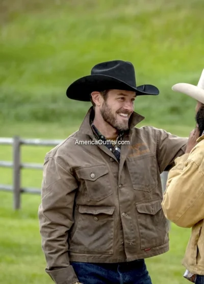 Ian-Bohen-Yellowstone-Ryan-Brown-Leather-Jacket