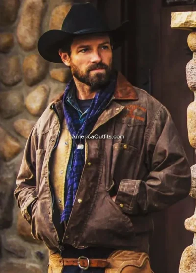 Ian-Bohen-Yellowstone-Ryan-Leather-Jacket