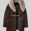Kelly Reilly Yellowstone Beth Dutton Shearling Wool Coat