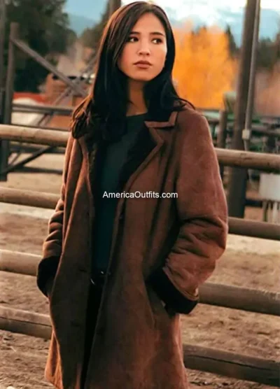 Kelsey-Chow-Yellowstone-Monica-Dutton-Suede-Leather-Coat