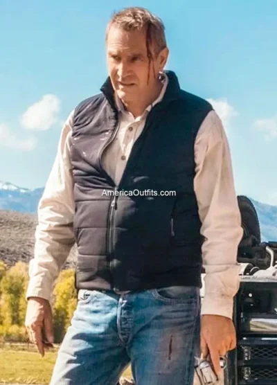 Kevin-Costner-Yellowstone-Black-Quilted-Vest