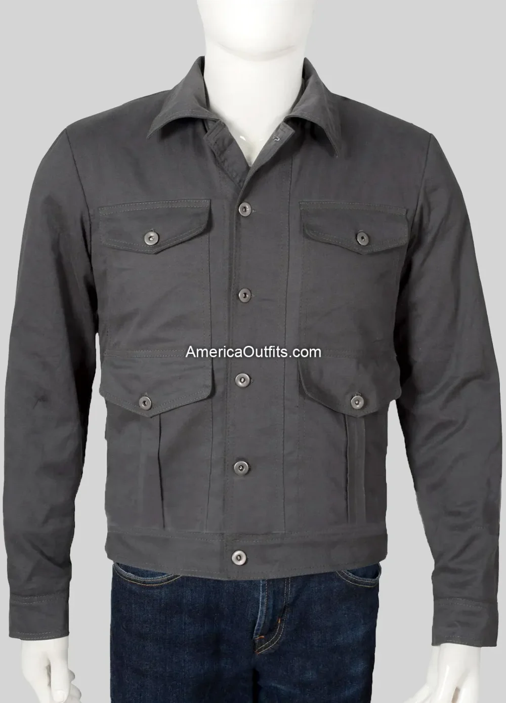 Kevin Costner Yellowstone John Dutton Grey Cotton Jacket