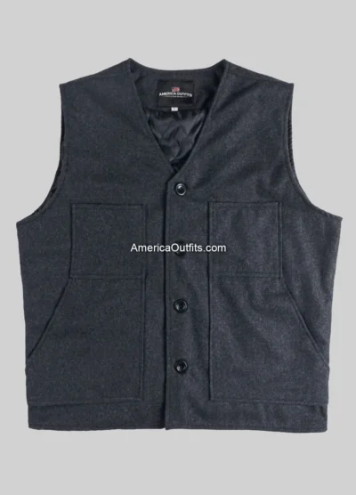Kevin Costner Yellowstone John Dutton Grey Wool Vest