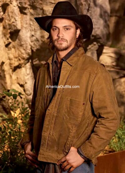 Luke Grimes Yellowstone Kayce Dutton Waxed Cotton Jacket