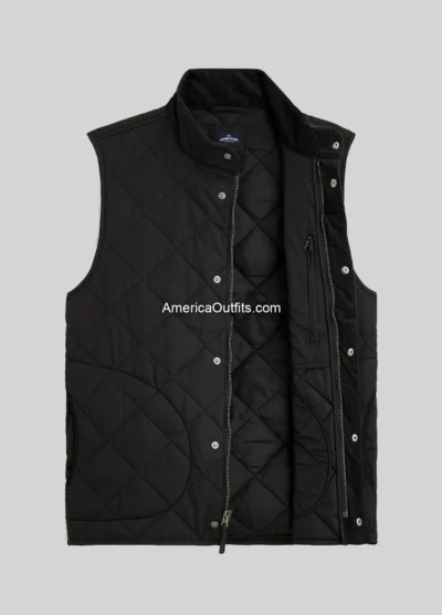 Kevin Costner Yellowstone John Dutton Black Quilted Vest