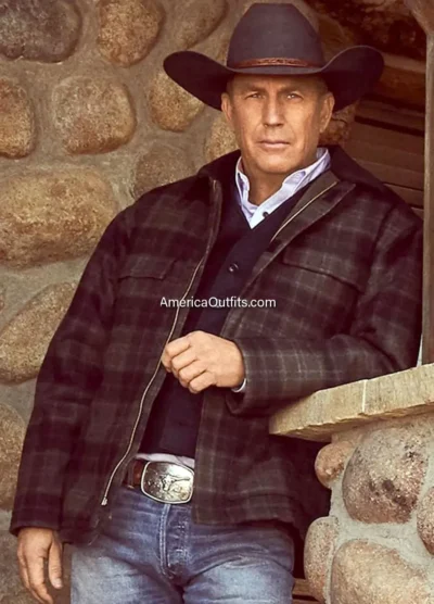 Kevin-Costner-Yellowstone-John-Dutton-Plaid-Jacket