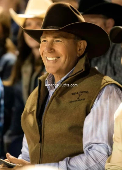 John Dutton Brown Wool Vest Yellowstone