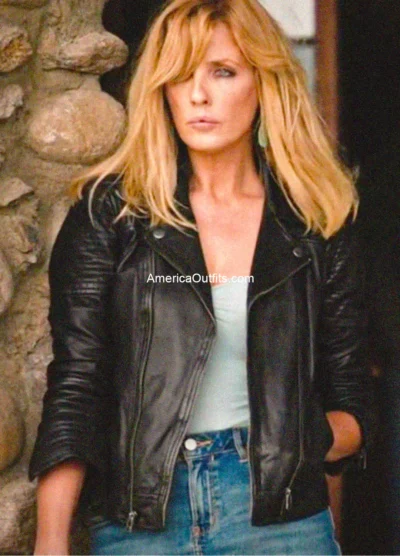 Beth Dutton Black Biker Leather Jacket Yellowstone