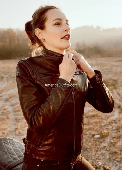 Cafe-Racer-Women’s-Black-Leather-Jacket