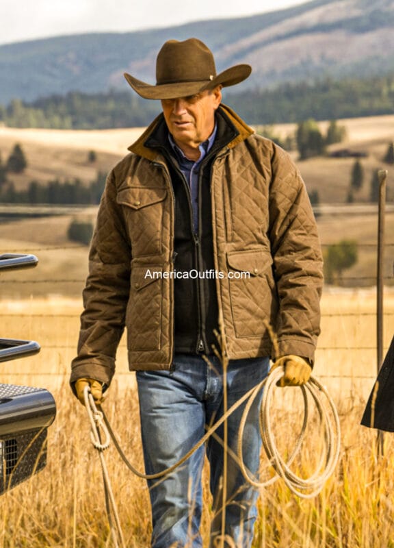 John Dutton Brown Quilted Jacket Yellowstone