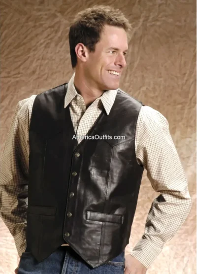 Men’s-Leather-Black-Vest