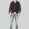 Men’s-Heather-Brown-Ridgeline-Button-Front-Vest
