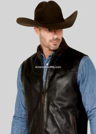 Men’s-Zip-Up-Leather-Vest