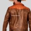 Goldrush Style Men’s Color Block Leather Jacket