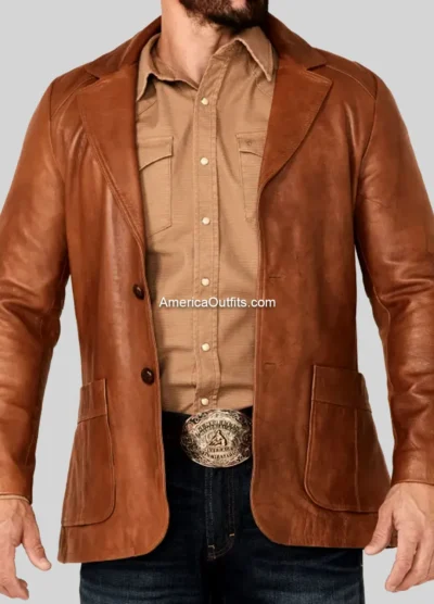 Lavendard-Brown-Western-Leather-Blazer