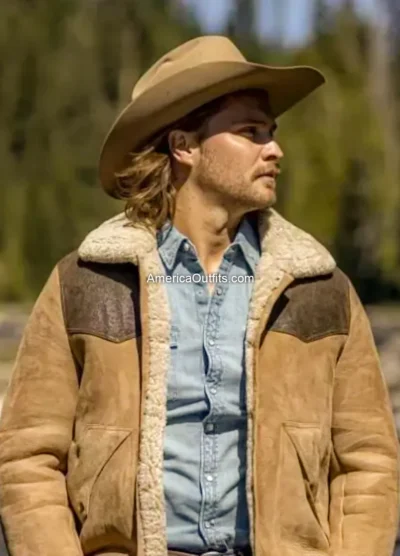 Luke Grimes Yellowstone Kayce Dutton Suede Leather Jacket