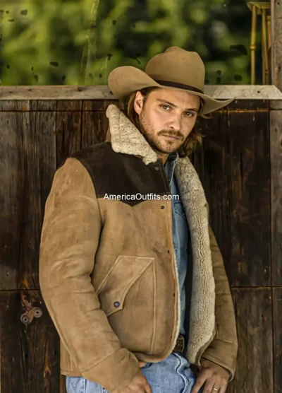 Luke Grimes Yellowstone Kayce Dutton Suede Leather Jacket