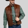 Men’s-Quilted-Brown-Leather-Vest