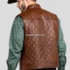 Men’s-Quilted-Brown-Leather-Vest