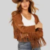 Bliss Suede Western Fringe Jacket
