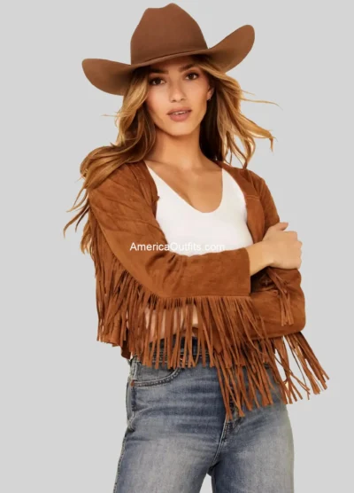 Bliss Suede Western Fringe Jacket