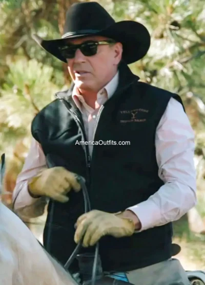 John-Dutton-Black-Wool-Vest-Yellowstone-Season-5