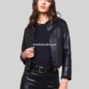 Women’s Janelle Slim Black Leather Jacket