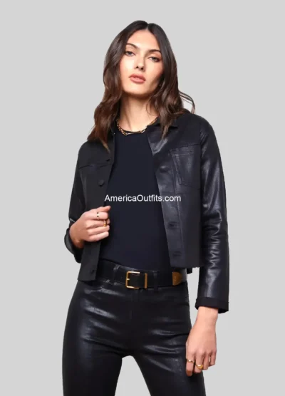 Women’s Janelle Slim Black Leather Jacket