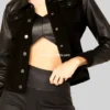 Women’s Janelle Slim Black Leather Jacket