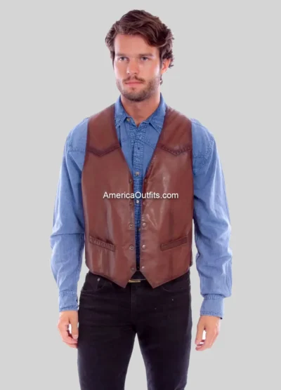 Men’s-Classic-Western-Leather-Vest