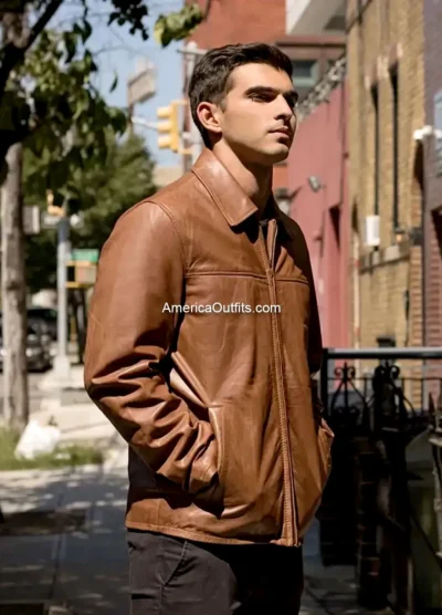 Men’s-Cowhide-Western-Brown-Leather-Jacket