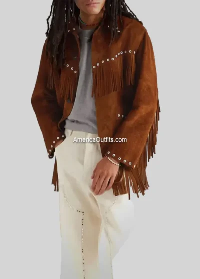 Men’s-Suede-Leather-Cowboy-Jacket-With-Fringes