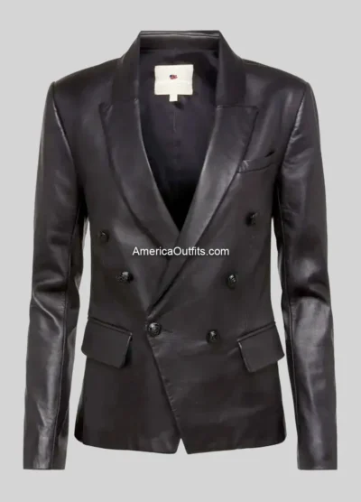 Women’s-Black-Kenzie-Leather-Blazer