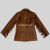 Women’s Coffee Suede Fringe Blazer