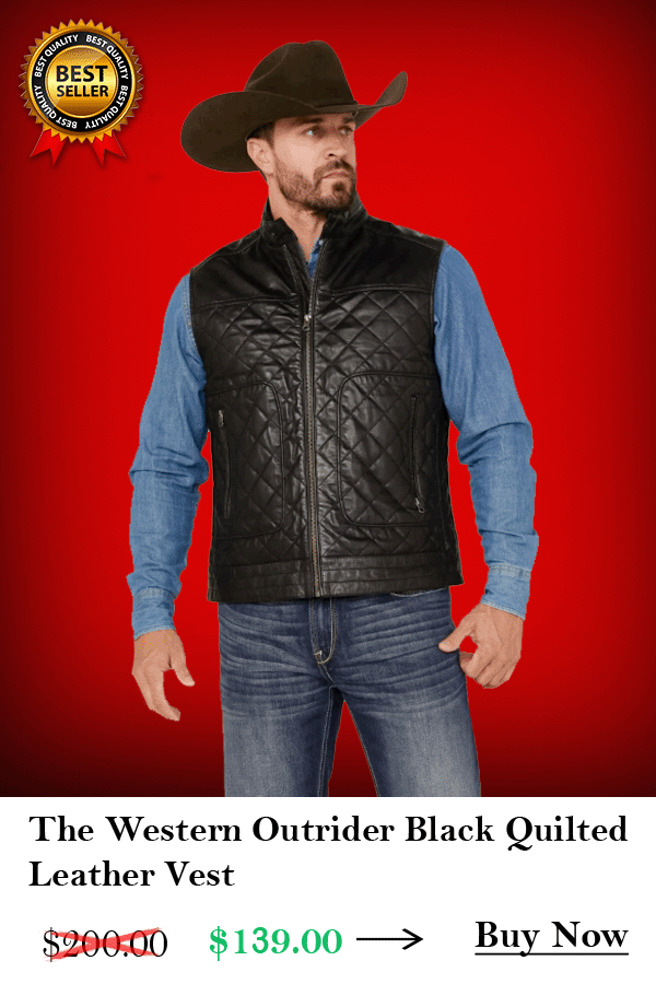 Men’s Quilted Black Leather Vest