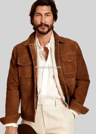 Men’s Western Cowboy Suede Brown Jacket